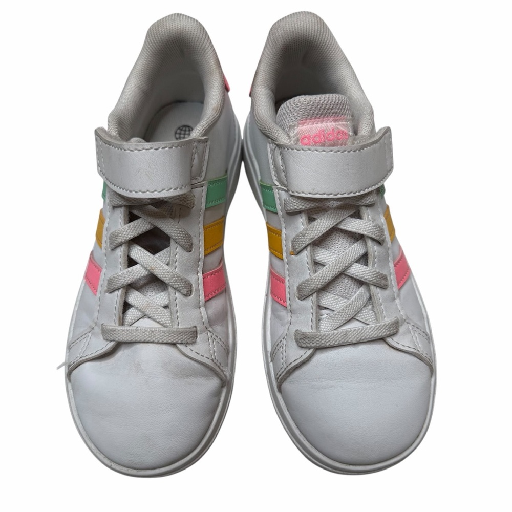 ADIDAS Little Girls Grand Court Sneakers Size 13K Adjustable Strap Tennis